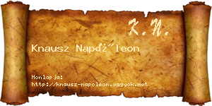Knausz Napóleon névjegykártya